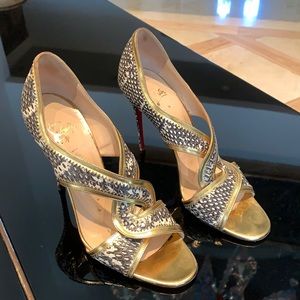 Christian Louboutin Snakeskin Criss-cross heels